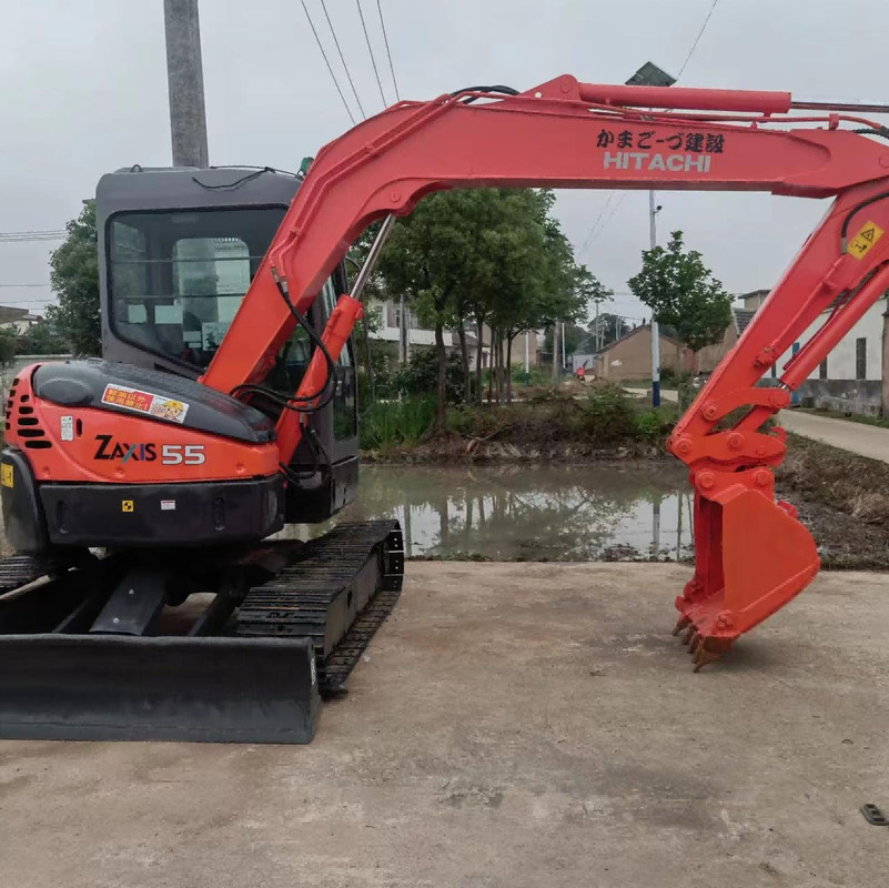 5 Ton Mini diesel Used Excavator Hitachi ZX55 Pre Owned  Crawler 38.23HP manual