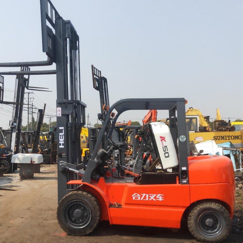 2nd Hand K50 Heli 5 Ton Forklift Tripod Lift For Warehouse Maximum lifting height 3m